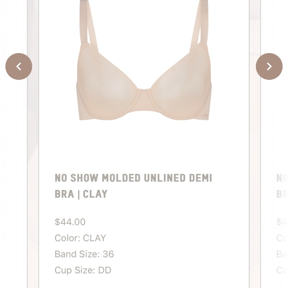 One cream and one black brand new skims bra, 36DD. Authentic: